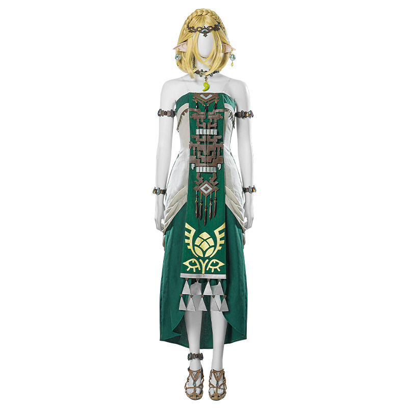Anime Cosplay Dress - Disfraz de Zelda Princesa Verde, Conjunto