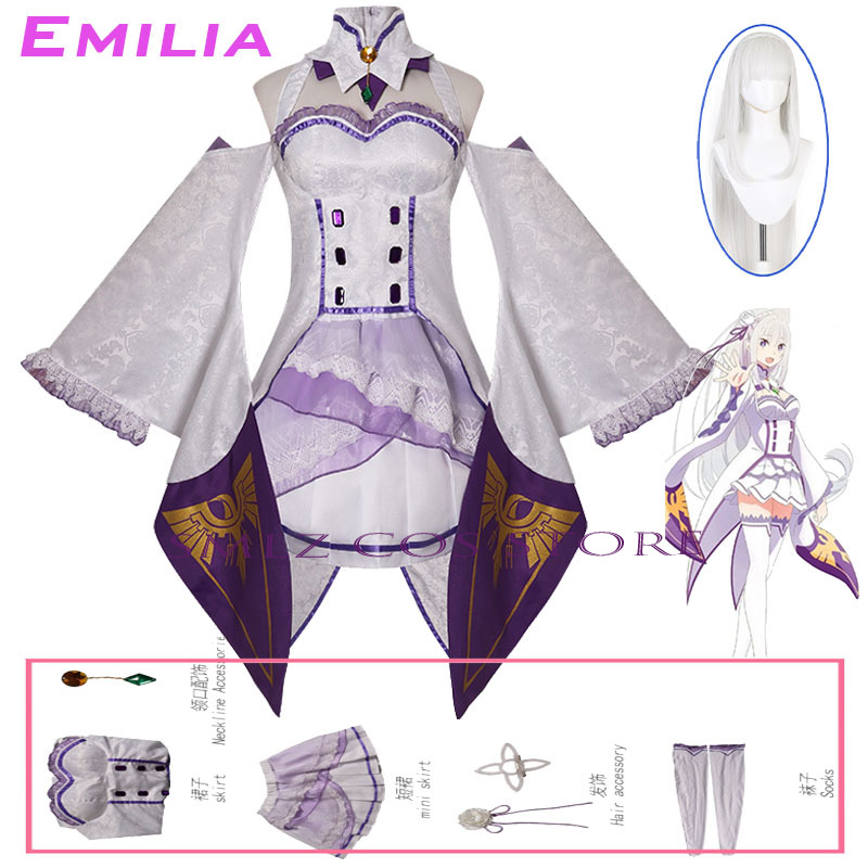Anime Cosplay Clothes - Disfraz de Emilia Cosplay Anime Re