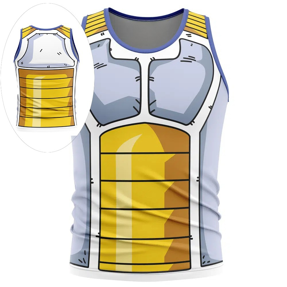 Dragon Ball Saiyan Armor - Camiseta sin mangas de cosplay de