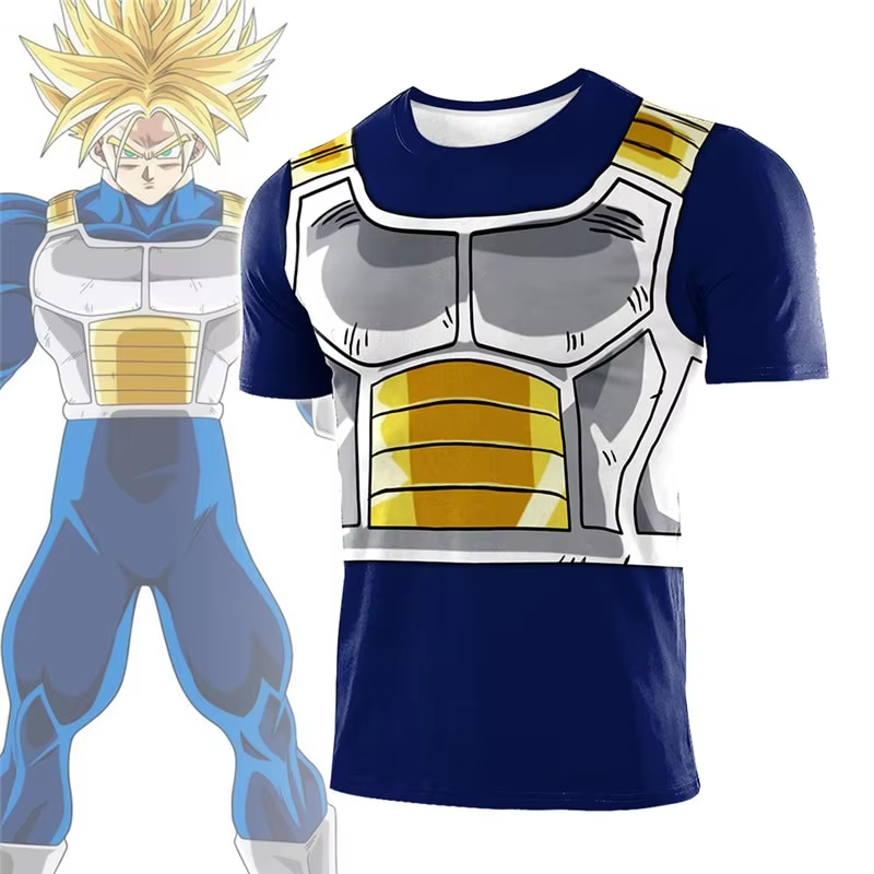 Dragon Ball Saiyan Armor - Camiseta de Compresión Vegeta Saiyan Clásica
