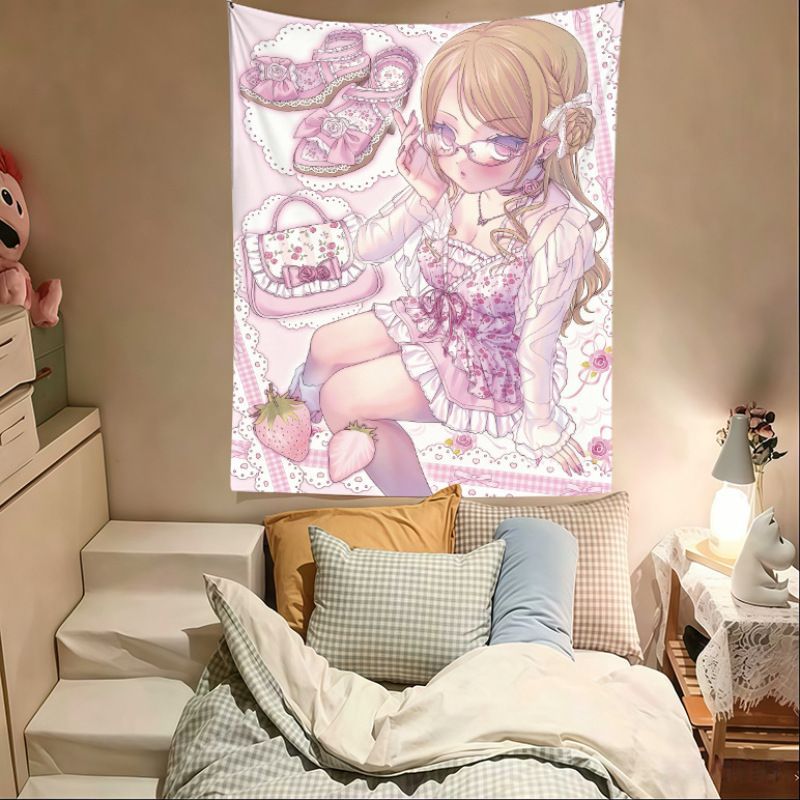 VIKAMA Tapiz de Anime Rosa con - Anime Cosplay Girl Photo reseña y precio