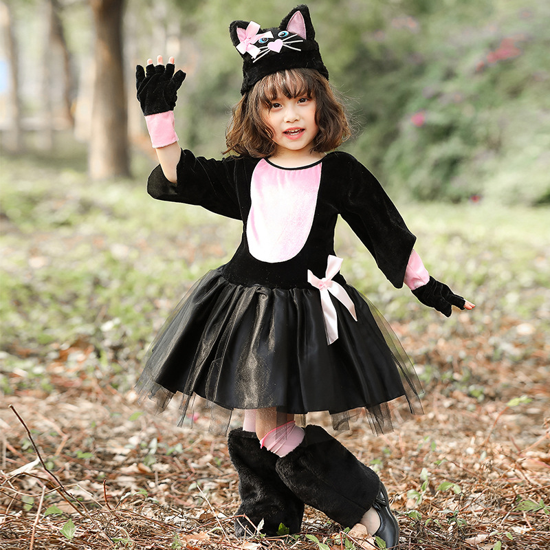 Nuevo disfraz de gato negro de - Anime Cosplay Girl Photo reseña y precio