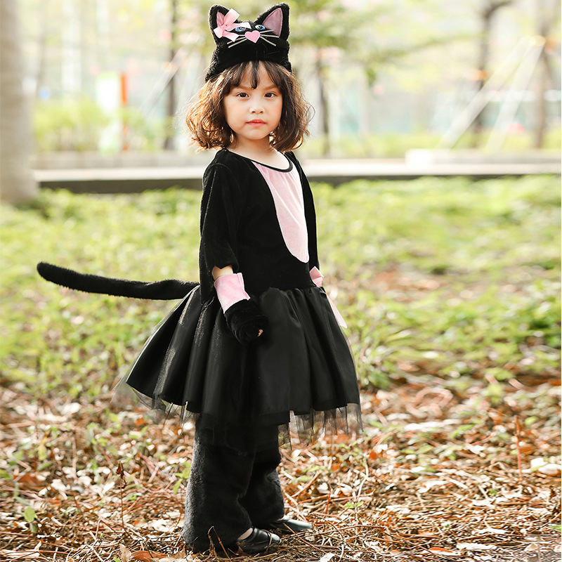 Nuevo disfraz de gato negro de - Anime Cosplay Girl Photo reseña y precio